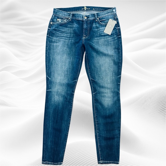 7 for‎ All Mankind Denim The Skinny Size 32X32 Distressed Lower rise $180